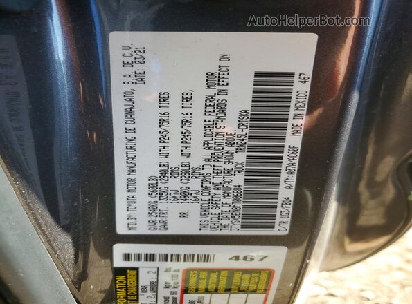 3TYSX5EN8MT006884 2021 TOYOTA TACOMA Gray 