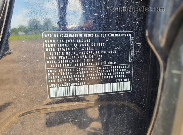 3VV0B7AX5KM098359 2019 VOLKSWAGEN TIGUAN Black 
