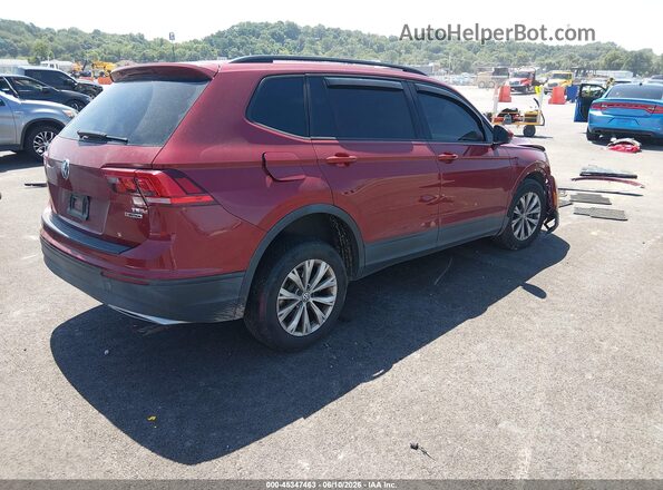 3VV0B7AX8JM040325 2018 VOLKSWAGEN TIGUAN Red წინა მარცხენა ხედი სამი მეოთხედიდან