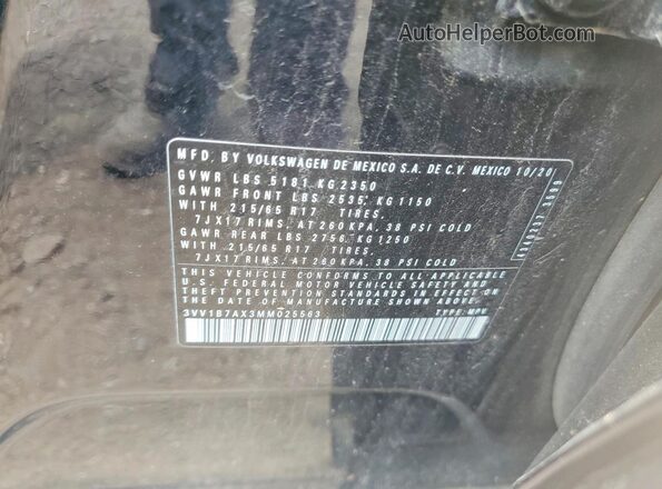 3VV1B7AX3MM025563 2021 VOLKSWAGEN TIGUAN Черный Вид подкапотного пространства