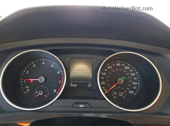 3VV1B7AX6KM062636 2019 VOLKSWAGEN TIGUAN Black Вид щитка приладів