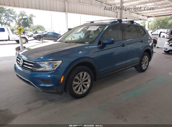 3VV1B7AX7KM112380 2019 VOLKSWAGEN TIGUAN Blue Առջևի ձախ երեք քառորդ տեսարան