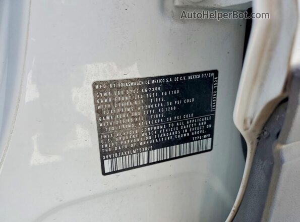 3VV1B7AX9LM152879 2020 VOLKSWAGEN TIGUAN White Engine compartment view