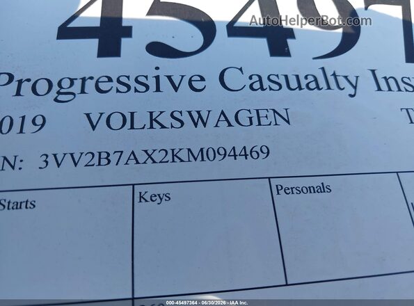 3VV2B7AX2KM094469 2019 VOLKSWAGEN TIGUAN Red Շարժիչի բաժամունքի տեսք