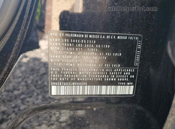 3VV2B7AX2LM044396 2020 VOLKSWAGEN TIGUAN Black 