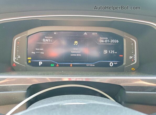 3VV2B7AX4KM079665 2019 VOLKSWAGEN TIGUAN Black Вид щитка приладів