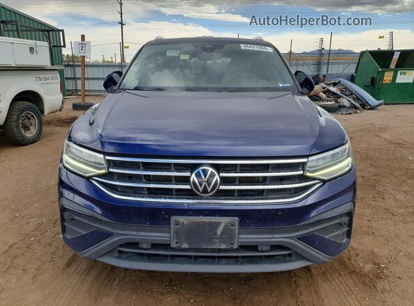 3VV2B7AX4NM039395 2022 VOLKSWAGEN TIGUAN Blue წინა ხედი