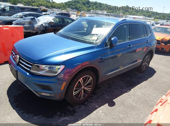 3VV2B7AX7JM057822 2018 VOLKSWAGEN TIGUAN Blue წინა მარცხენა ხედი სამი მეოთხედიდან