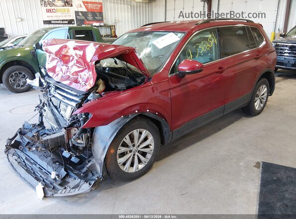 3VV2B7AX7KM047101 2019 VOLKSWAGEN TIGUAN Maroon წინა მარცხენა ხედი სამი მეოთხედიდან