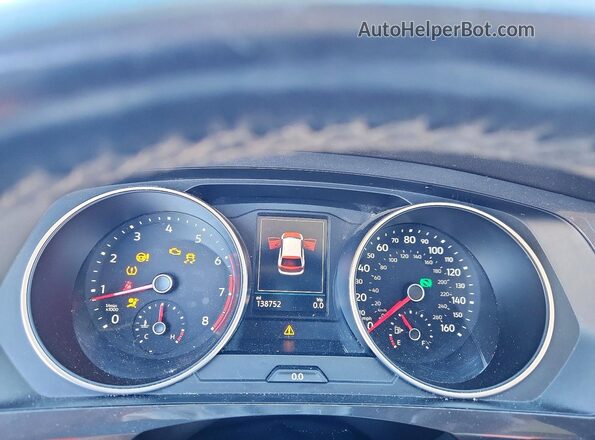 3VV2B7AX8KM006993 2019 VOLKSWAGEN TIGUAN Blue Widok zestawu wskaźników