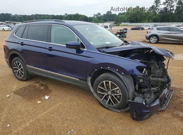 3VV2B7AX8MM142897 2021 VOLKSWAGEN TIGUAN Синий Передняя правая четверть