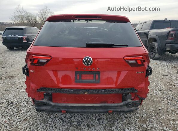 3VV2B7AX8NM125325 2022 VOLKSWAGEN TIGUAN Red უკანა ხედი