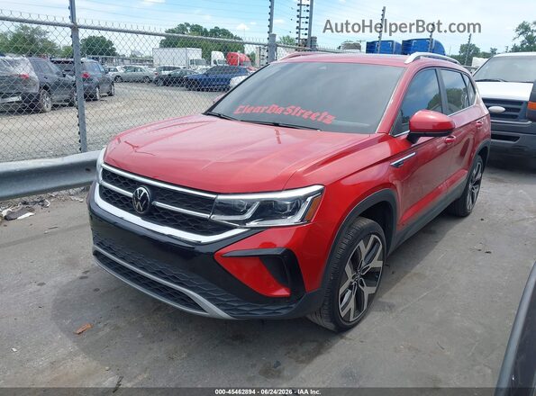 3VV2X7B2XPM343113 2023 VOLKSWAGEN TAOS Red წინა მარცხენა ხედი სამი მეოთხედიდან