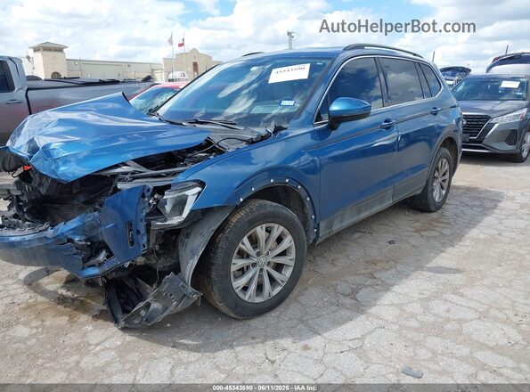 3VV3B7AX0KM063435 2019 VOLKSWAGEN TIGUAN Blue წინა მარცხენა ხედი სამი მეოთხედიდან