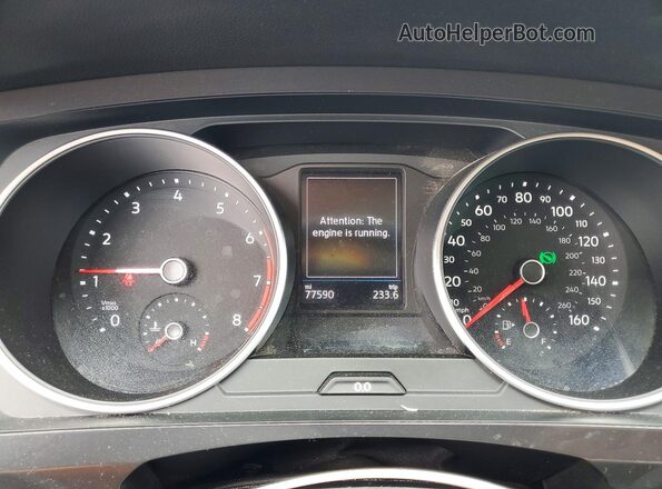 3VV3B7AX0KM184725 2019 VOLKSWAGEN TIGUAN White Widok zestawu wskaźników