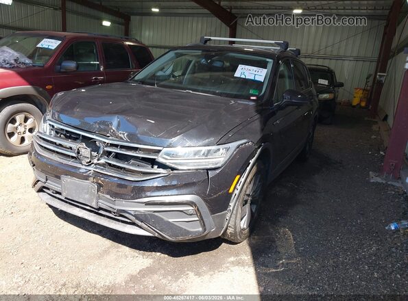 3VV3B7AX1NM082144 2022 VOLKSWAGEN TIGUAN Black წინა მარცხენა ხედი სამი მეოთხედიდან