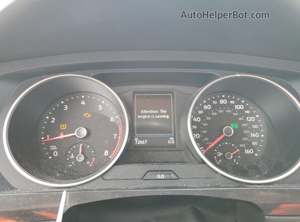 3VV3B7AX3JM021663 2018 VOLKSWAGEN TIGUAN Красный Вид щитка приборов