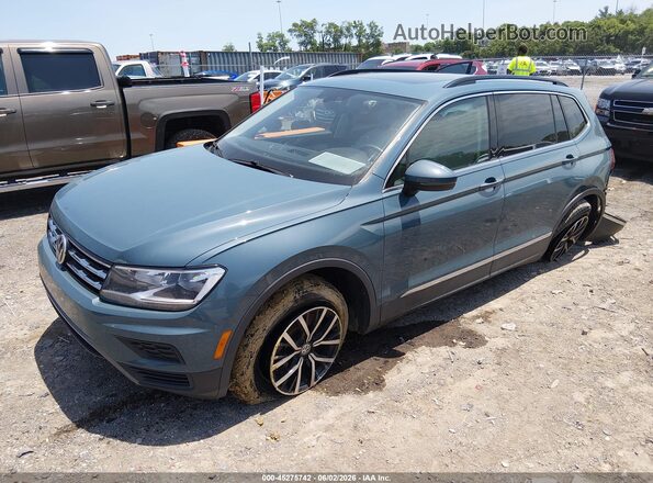 3VV3B7AX3MM040783 2021 VOLKSWAGEN TIGUAN Teal წინა მარცხენა ხედი სამი მეოთხედიდან