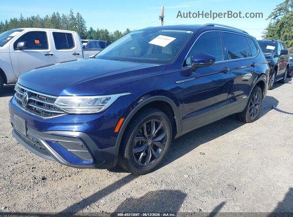 3VV3B7AX3NM118285 2022 VOLKSWAGEN TIGUAN Blue Передня ліва чверть