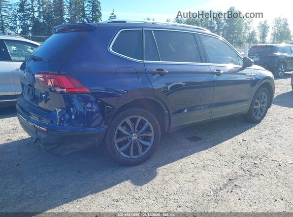 3VV3B7AX3NM118285 2022 VOLKSWAGEN TIGUAN Blue Задня права чверть