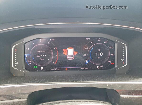 3VV3B7AX5KM170609 2019 VOLKSWAGEN TIGUAN White Вид щитка приладів