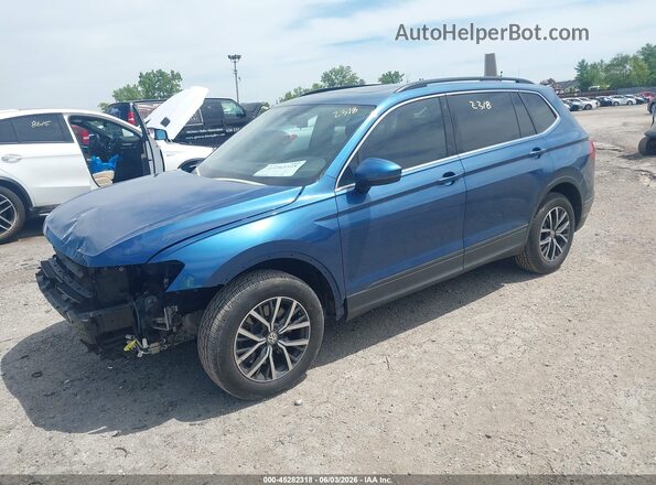 3VV3B7AX9KM013987 2019 VOLKSWAGEN TIGUAN Blue Передня ліва чверть