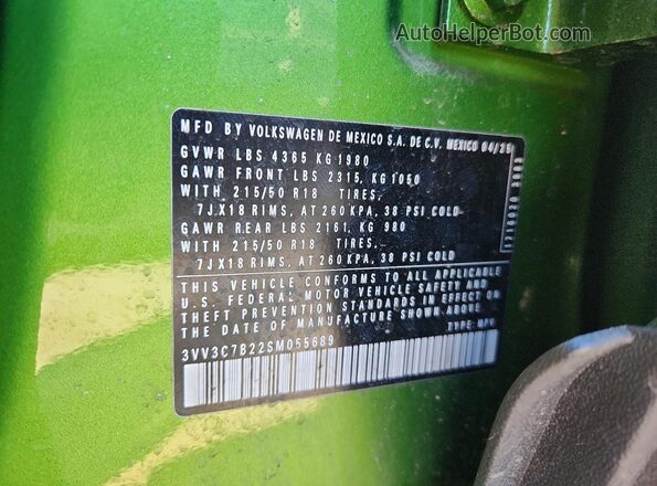 3VV3C7B22SM055689 2025 VOLKSWAGEN TAOS Green 