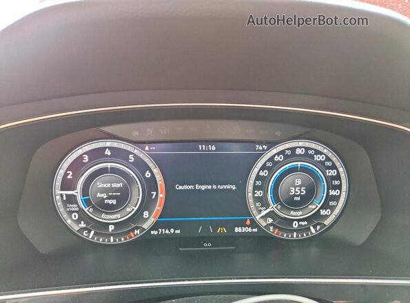 3VV4B7AX2KM059570 2019 VOLKSWAGEN TIGUAN Orange Вид щитка приладів