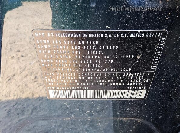3VV5B7AX4JM220178 2018 VOLKSWAGEN TIGUAN Green 