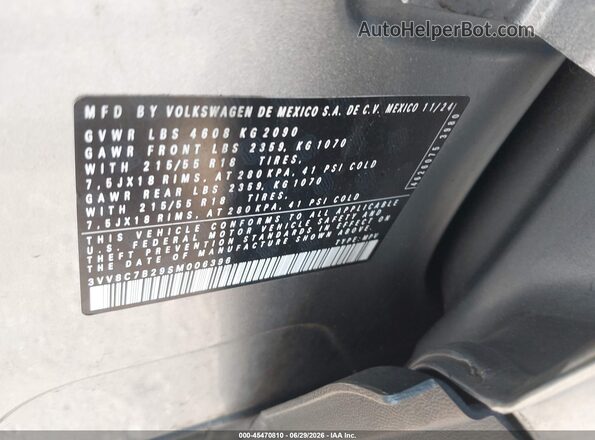 3VV8C7B29SM006396 2025 VOLKSWAGEN TAOS Silver ძრავის განყოფილების ხედი