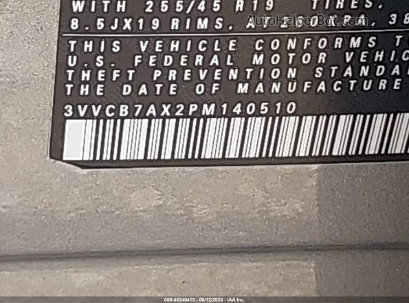 3VVCB7AX2PM140510 2023 VOLKSWAGEN TIGUAN Gray ძრავის განყოფილების ხედი