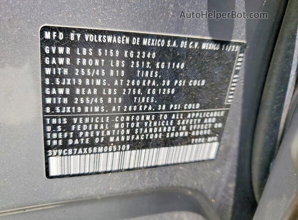 3VVCB7AX5RM065109 2024 VOLKSWAGEN TIGUAN Silver VIN կոդի պիտակի տեսք