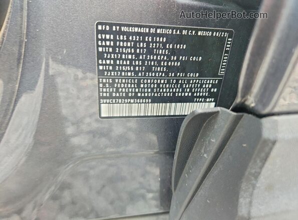 3VVCX7B29PM368699 2023 VOLKSWAGEN TAOS Gray 
