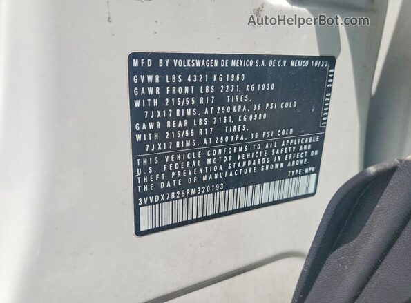 3VVDX7B26PM320193 2023 VOLKSWAGEN TAOS Белый Вид подкапотного пространства