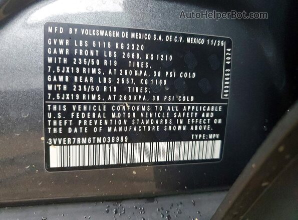 3VVER7RM6TM038989 2026 VOLKSWAGEN TIGUAN Gray Widok komory silnika
