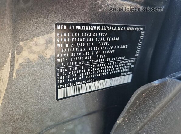 3VVEX7B25RM014013 2024 VOLKSWAGEN TAOS Charcoal Շարժիչի բաժամունքի տեսք