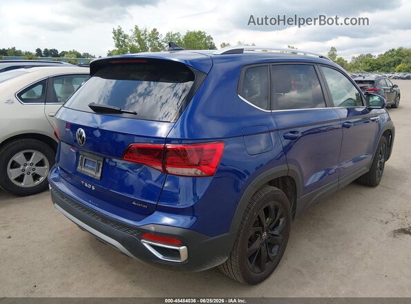 3VVLX7B25NM079610 2022 VOLKSWAGEN TAOS Синий Задняя правая четверть