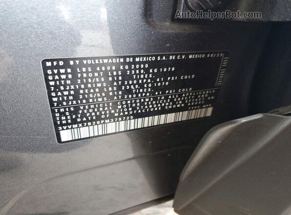 3VVMX7B28PM379729 2023 VOLKSWAGEN TAOS Gray 