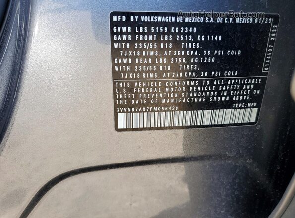 3VVNB7AX7PM056420 2023 VOLKSWAGEN TIGUAN Gray 