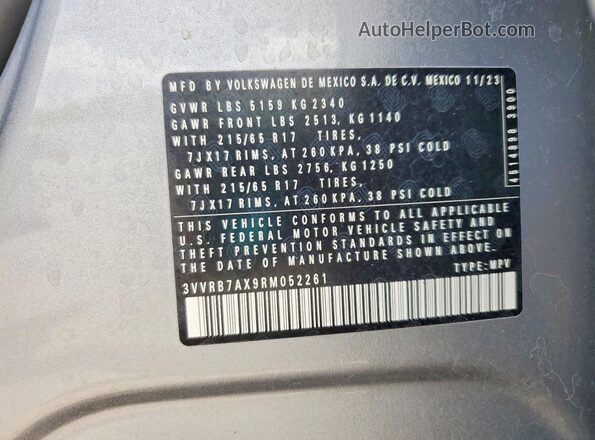 3VVRB7AX9RM052261 2024 VOLKSWAGEN TIGUAN Silver 
