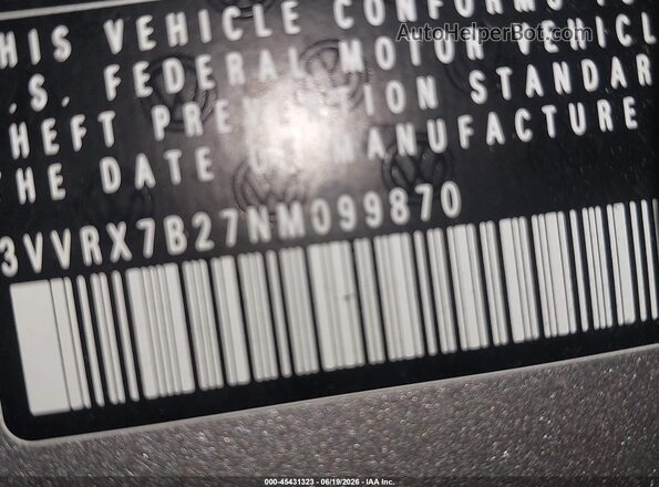 3VVRX7B27NM099870 2022 VOLKSWAGEN TAOS Gray Вид підкапотного простору
