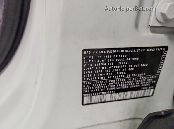 3VVSC7B26TM010171 2026 VOLKSWAGEN TAOS White VIN sticker view