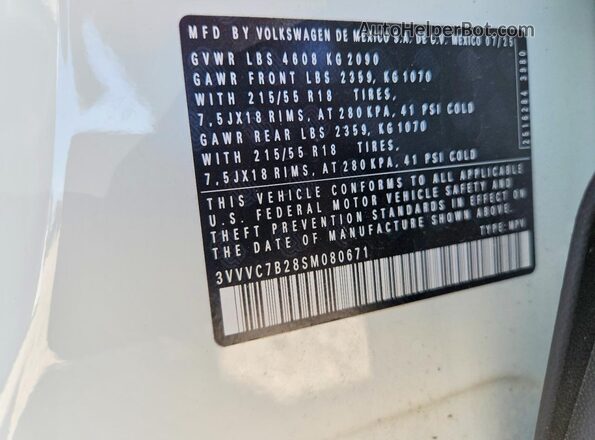 3VVVC7B28SM080671 2025 VOLKSWAGEN TAOS White 