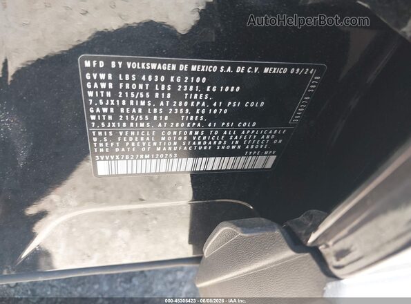 3VVVX7B27RM120253 2024 VOLKSWAGEN TAOS Черный Вид подкапотного пространства