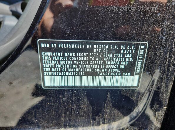 3VW167AJ0HM342153 2017 VOLKSWAGEN JETTA Black ძრავის განყოფილების ხედი