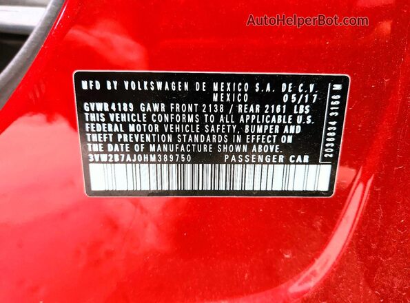 3VW2B7AJ0HM389750 2017 VOLKSWAGEN JETTA Burgundy Вид підкапотного простору