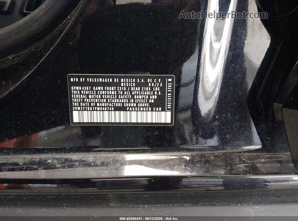 3VW2T7BU1PM040746 2023 VOLKSWAGEN JETTA Black Вид підкапотного простору