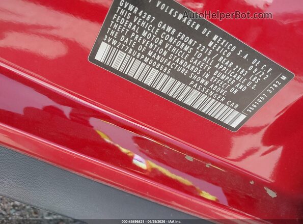 3VW2T7BU8PM008585 2023 VOLKSWAGEN JETTA Red Շարժիչի բաժամունքի տեսք