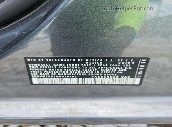 3VW4M7BU2RM010163 2024 VOLKSWAGEN JETTA Gray Вид наклейки з VIN-кодом