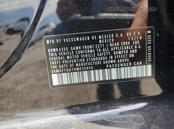 3VW4T7AU7HM035644 2017 VOLKSWAGEN GTI Black Engine compartment view